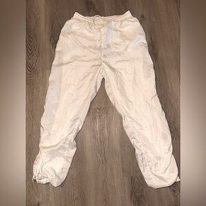 Y2K White Zip-Cuff Track Pants